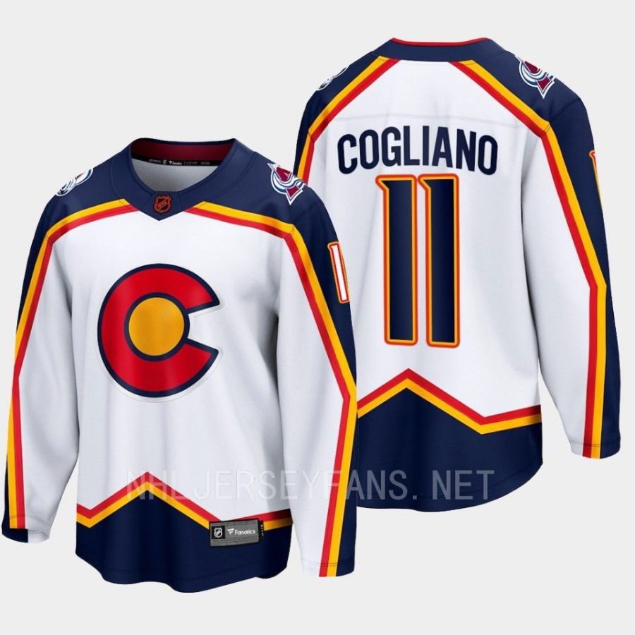 colorado avalanche andrew cogliano special edition 2.0 2022 breakaway retro jersey white