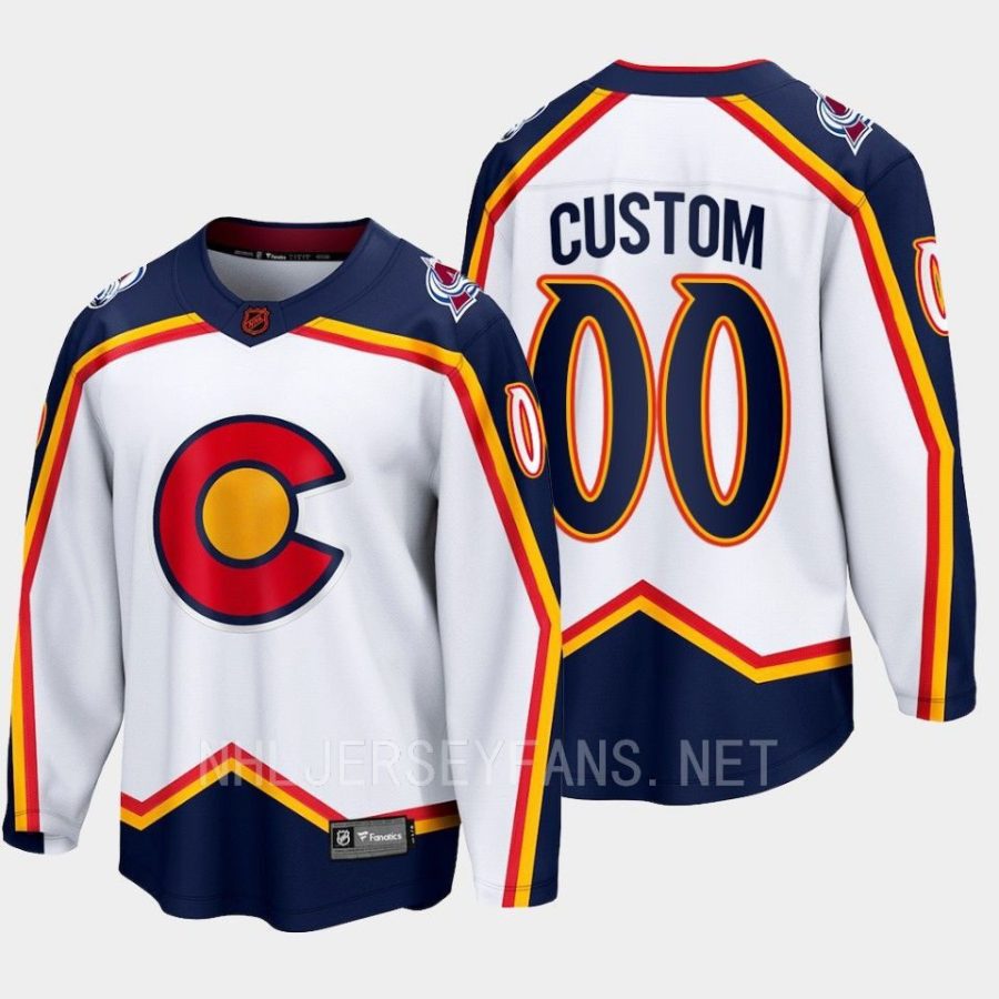 colorado avalanche custom special edition 2.0 2022 breakaway retro jersey white