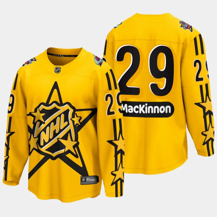 colorado avalanche nathan mackinnon 2024 nhl all star game breakaway jersey yellow