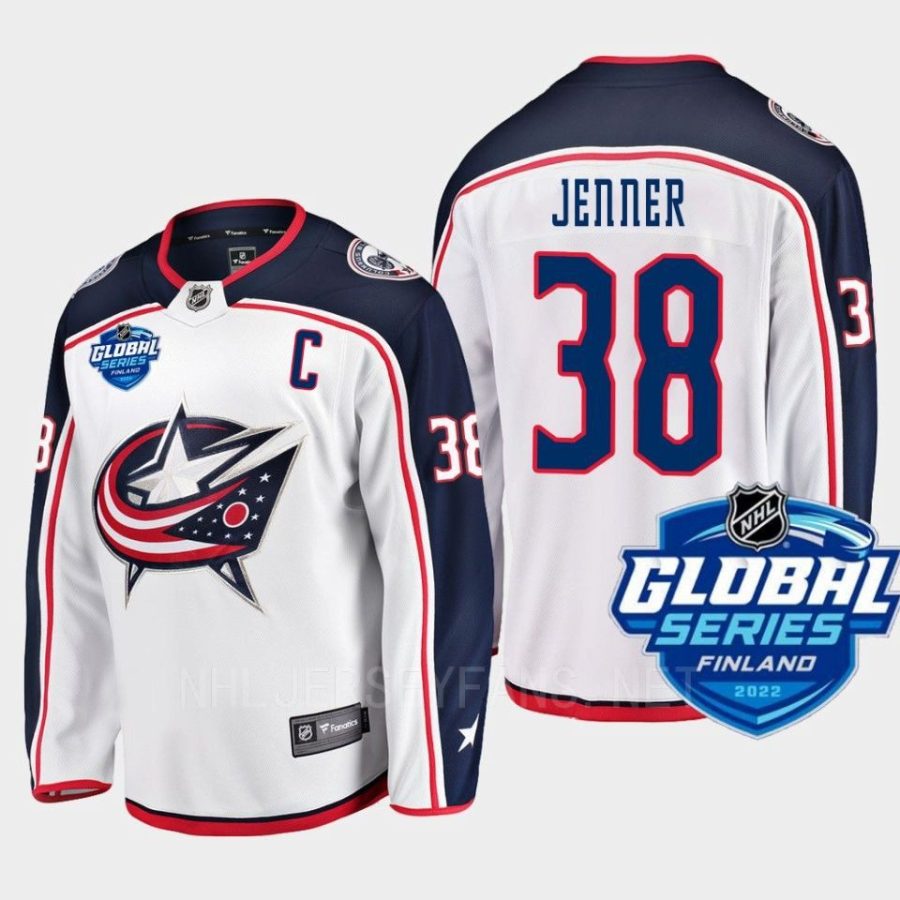 columbus blue jackets boone jenner 2022 nhl global series away jersey white