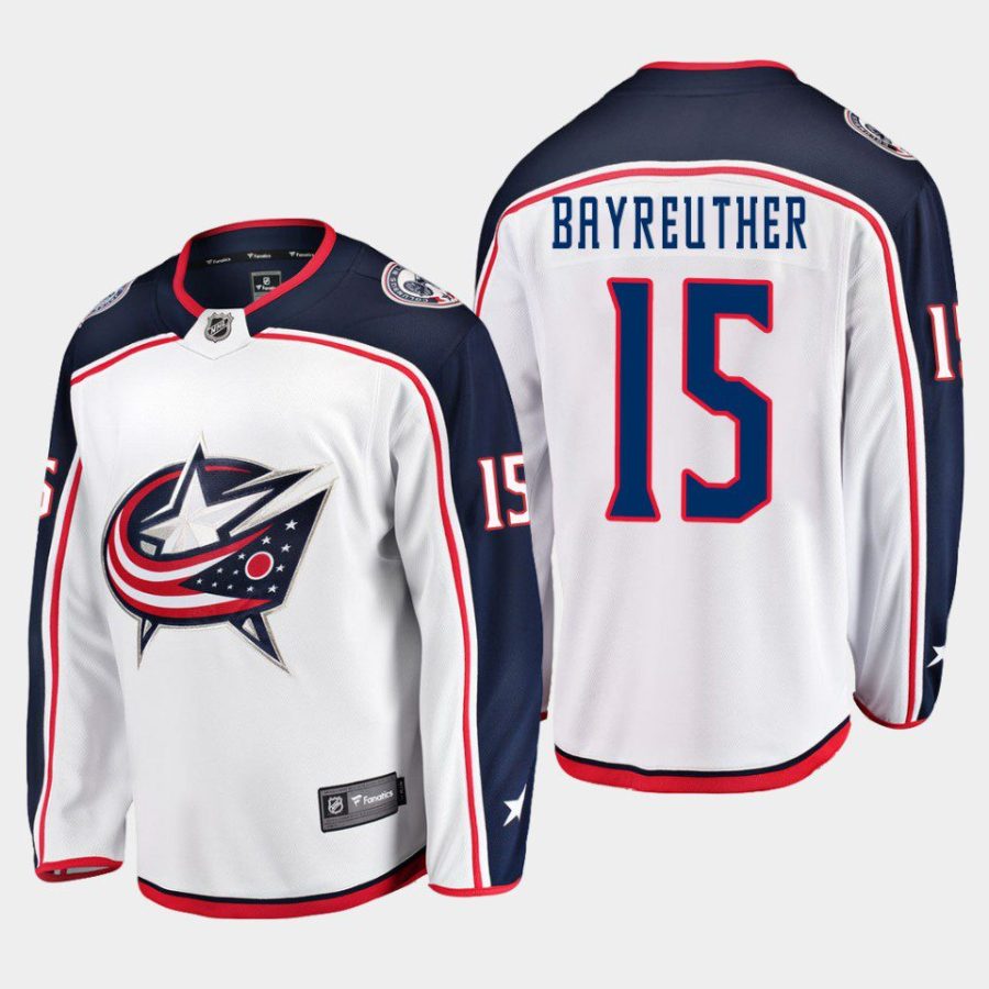 columbus blue jackets gavin bayreuther away breakaway player jersey white