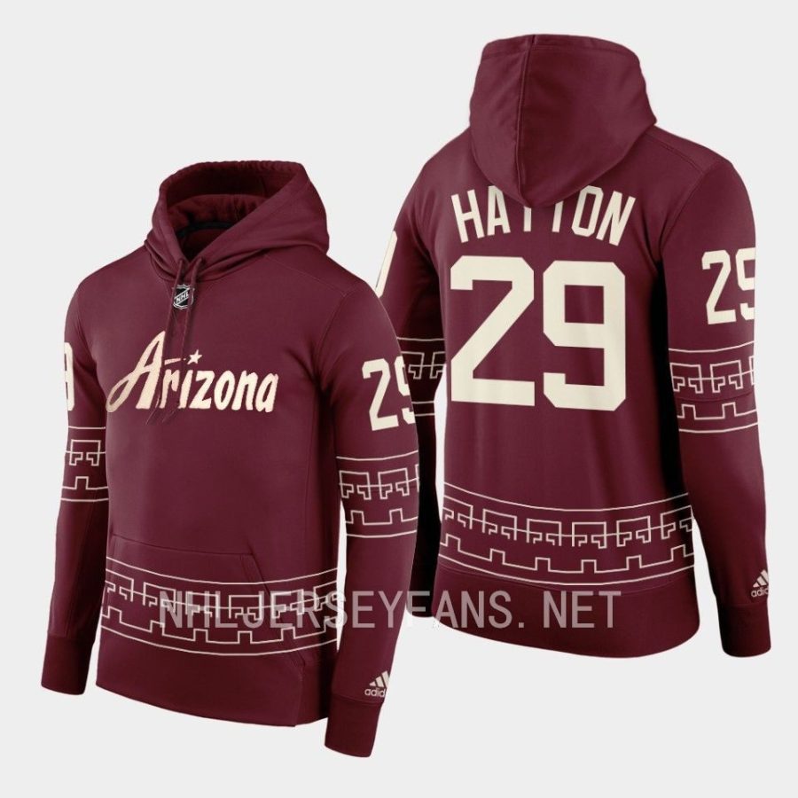 coyotes barrett hayton garnet 2022 23desert night alternate pullover hoodie