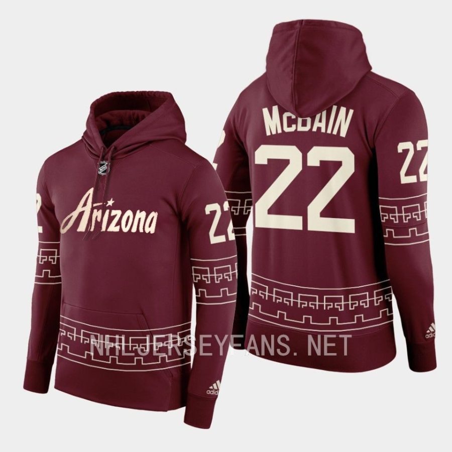 coyotes jack mcbain garnet 2022 23desert night alternate pullover hoodie