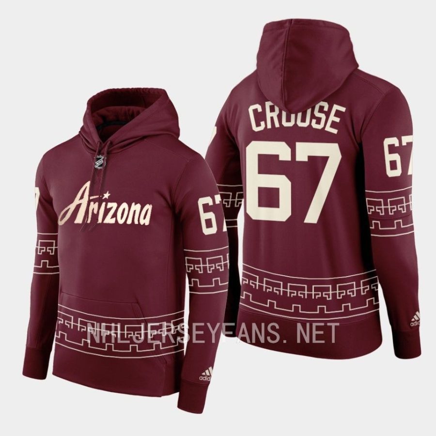 coyotes lawson crouse garnet 2022 23desert night alternate pullover hoodie