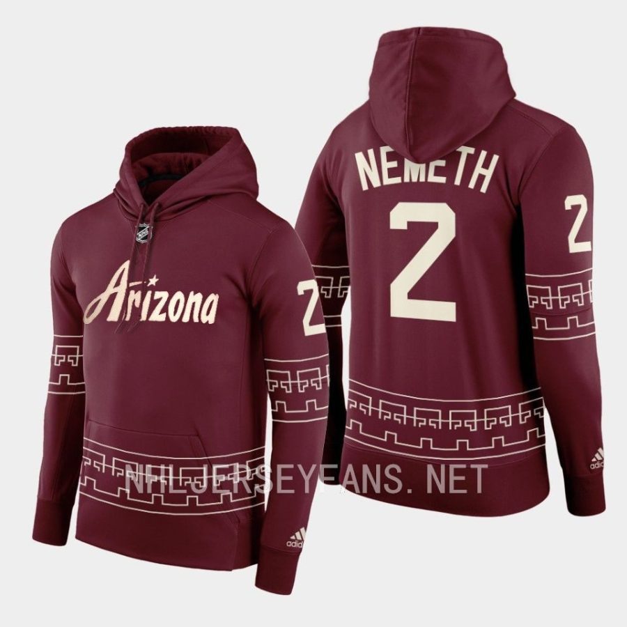 coyotes patrik nemeth garnet 2022 23desert night alternate pullover hoodie