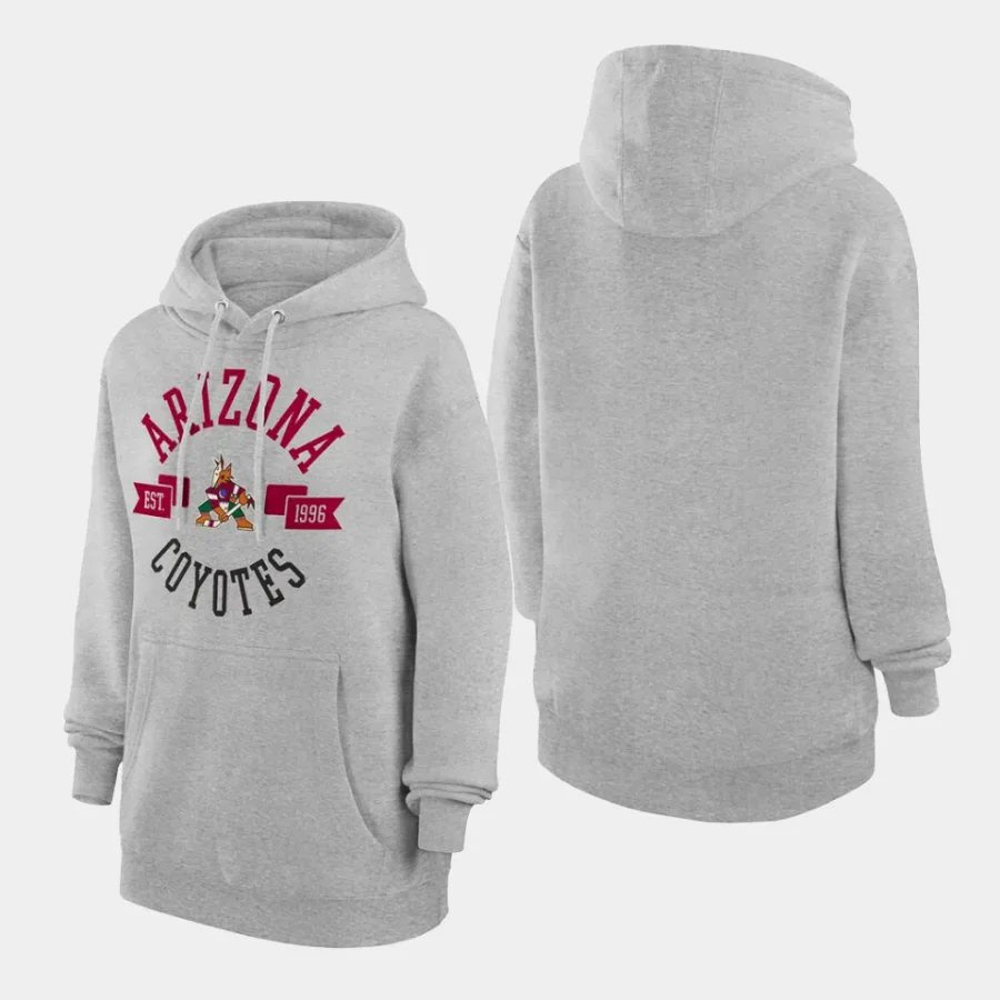 coyotes women heather gray city graphic fleece pullover hoodie