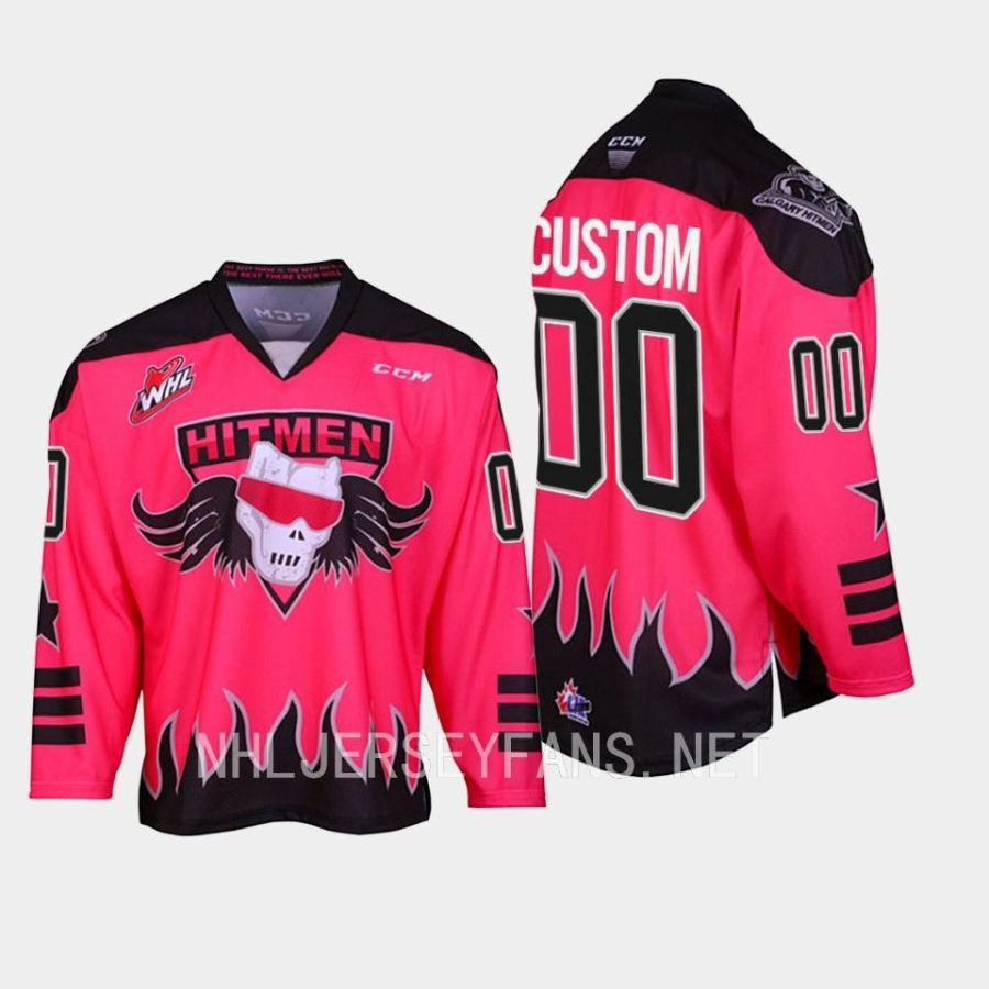 custom whl hitmen pink 2023 bret hart themed three count jersey