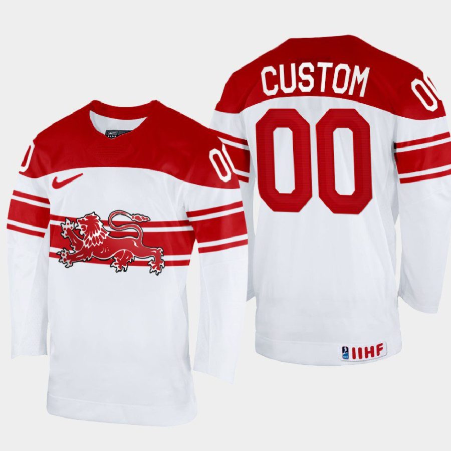 denmark hockey custom 2022 iihf world championship home jersey white