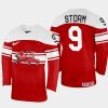 denmark hockey frederik storm 2022 iihf world championship away jersey red