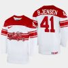 denmark hockey jesper b. jensen 2022 iihf world championship home jersey white