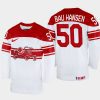 denmark hockey mathias bau hansen 2022 iihf world championship home jersey white