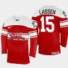 denmark hockey matias lassen 2022 iihf world championship away jersey red