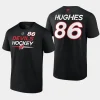 devils jack hughes black name number authentic pro prime t shirt