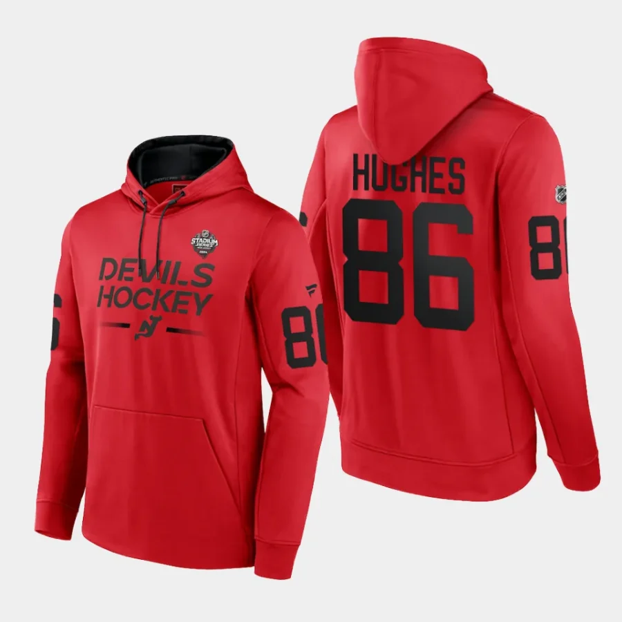 devils jack hughes red 2024 nhl stadium series authentic pro hoodie