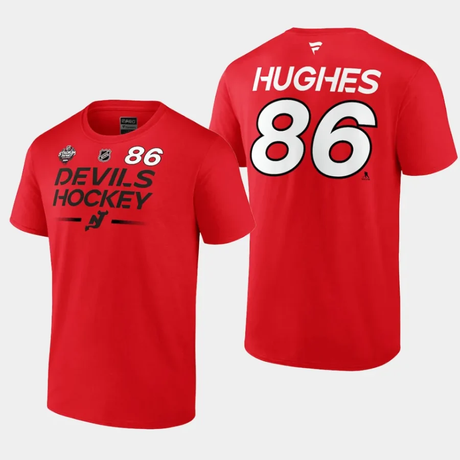 devils jack hughes red authentic pro 2024 nhl stadium series t shirt