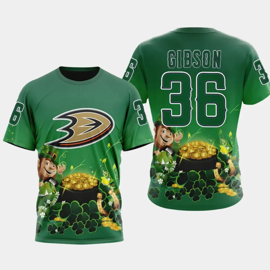 ducks john gibson green 2024 st patricks day cartoon t shirt