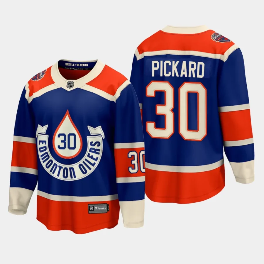 edmonton oilers calvin pickard 2023 nhl heritage classic premier breakaway player jersey royal