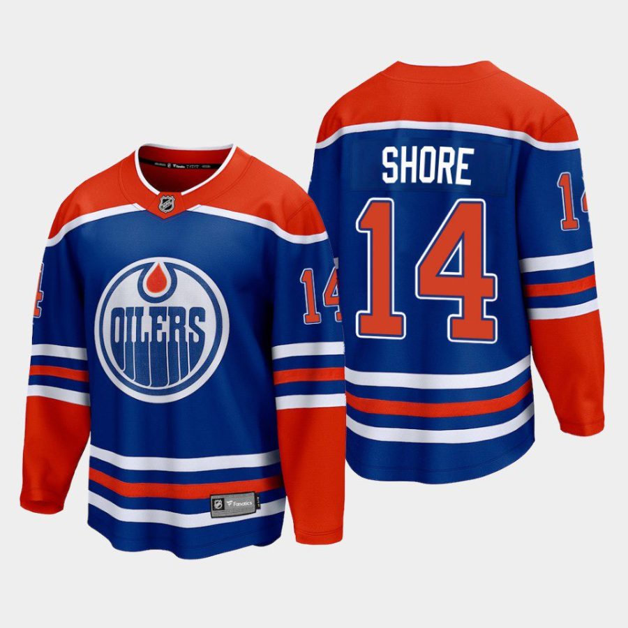 edmonton oilers devin shore home 2022 23 premier breakaway player jersey royal