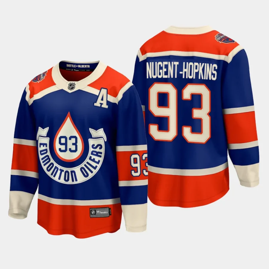 edmonton oilers ryan nugent hopkins 2023 nhl heritage classic premier breakaway player jersey royal