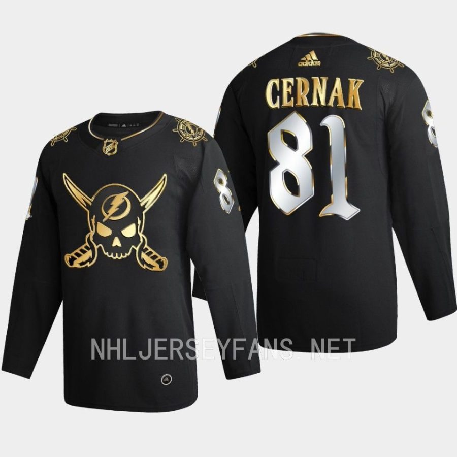 erik cernak lightning black gasparilla inspired golden edition jersey