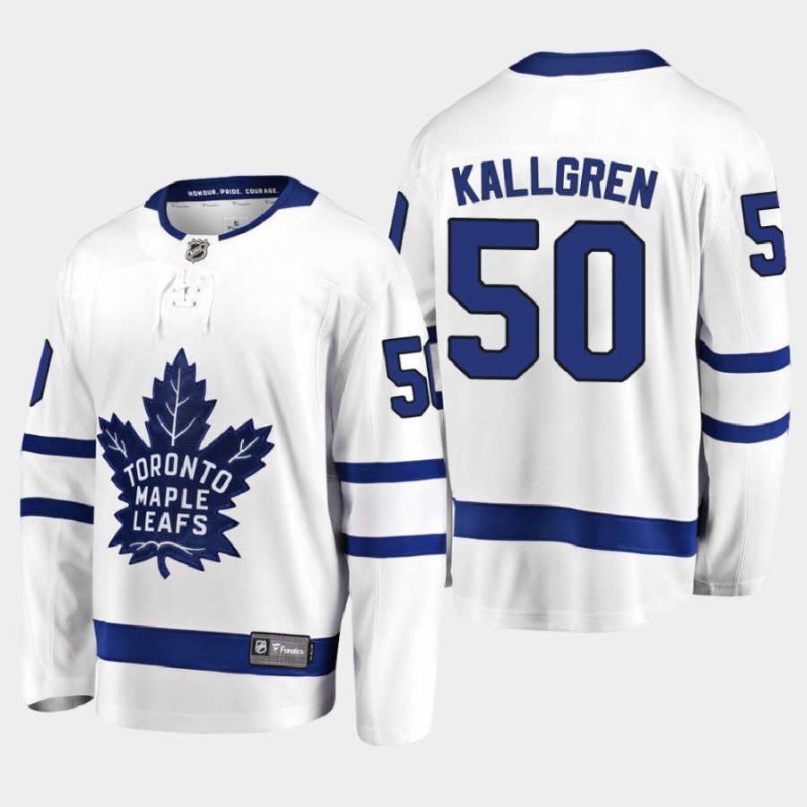 erik kallgren maple leafs white away jersey