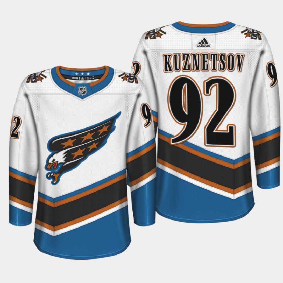 evgeny kuznetsov capitals white screaming eagle throwback jersey