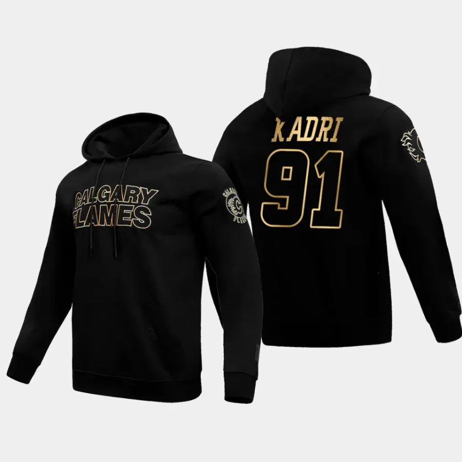 flames nazem kadri black gold pullover hoodie