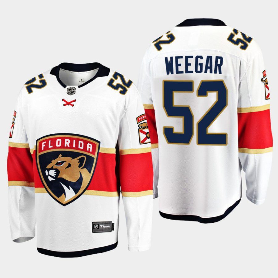 florida panthers mackenzie weegar away breakaway player jersey white