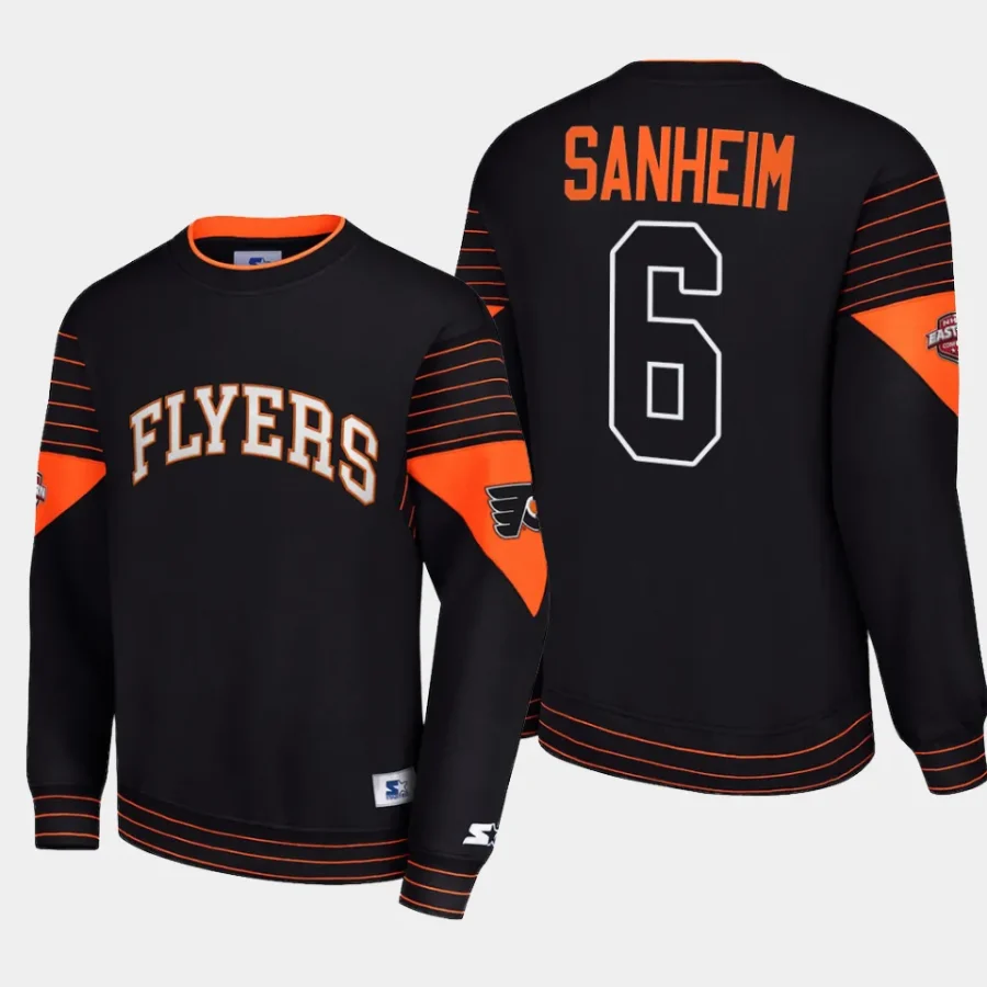 flyers travis sanheim black faceoff starter pullover sweatshirt