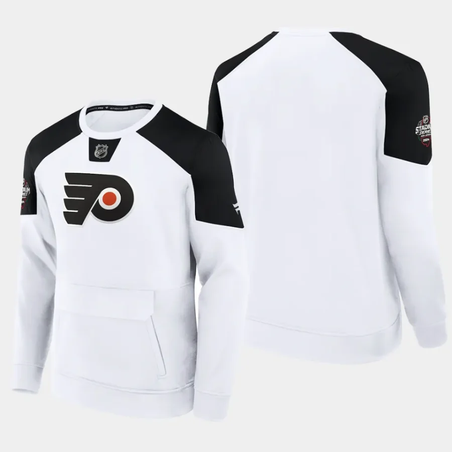 flyers white 2024 nhl stadium series authentic pro fleece pullover hoodie