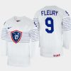 france hockey damien fleury 2022 iihf world championship home jersey white