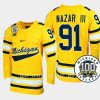 frank nazar iii michigan wolverines maize 100th anniversary hockey jersey