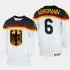 germany hockey kai wissmann 2022 iihf world championship home jersey white