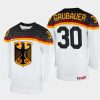 germany hockey philipp grubauer 2022 iihf world championship home jersey white