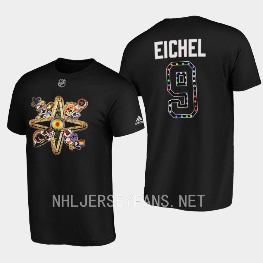 golden knights jack eichel black 2023 pride knight swords t shirt