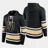 golden knights men black puck deep lace up pullover hoodie