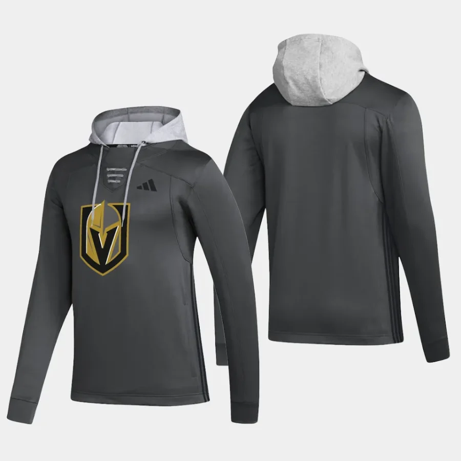 golden knights men gray refresh skate lace pullover hoodie