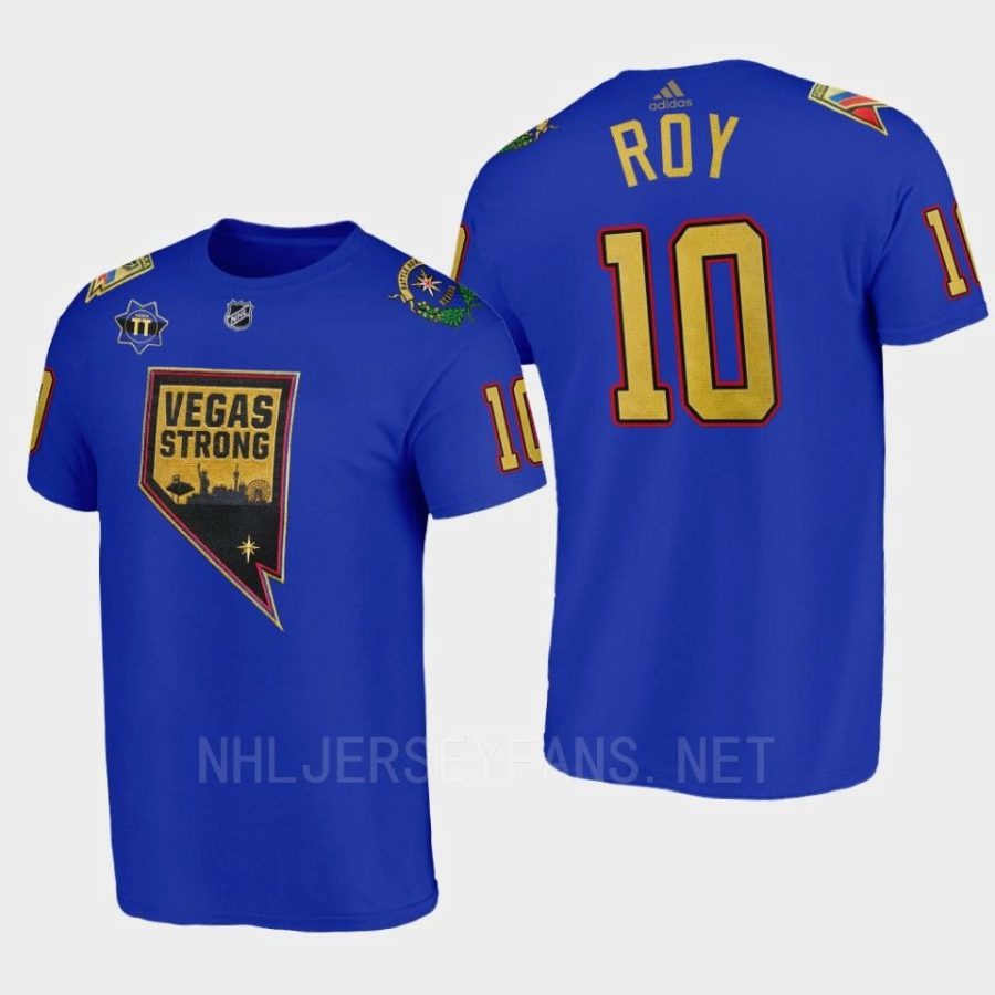 golden knights nicolas roy bluefirst respondersthentic 2022nevada day t shirt