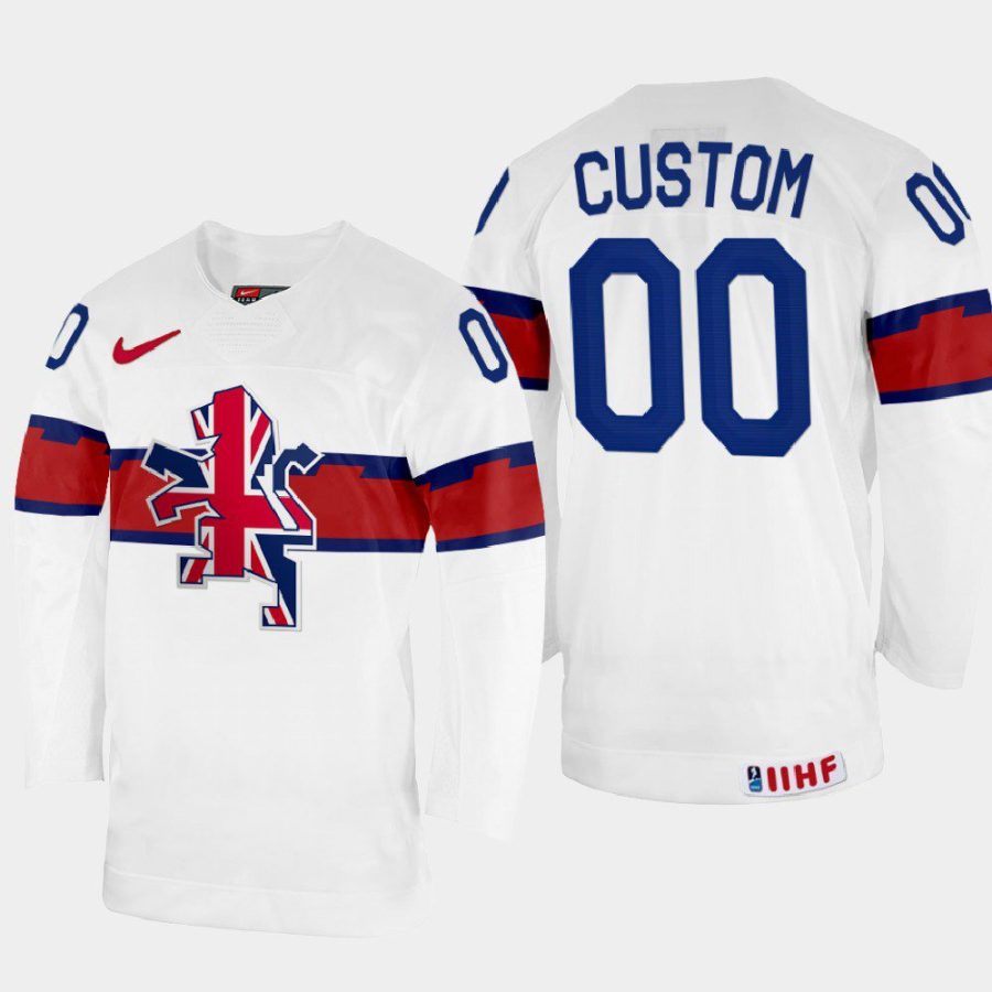 great britain hockey custom 2022 iihf world championship home jersey white