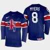 great britain hockey matthew myers 2022 iihf world championship away jersey navy