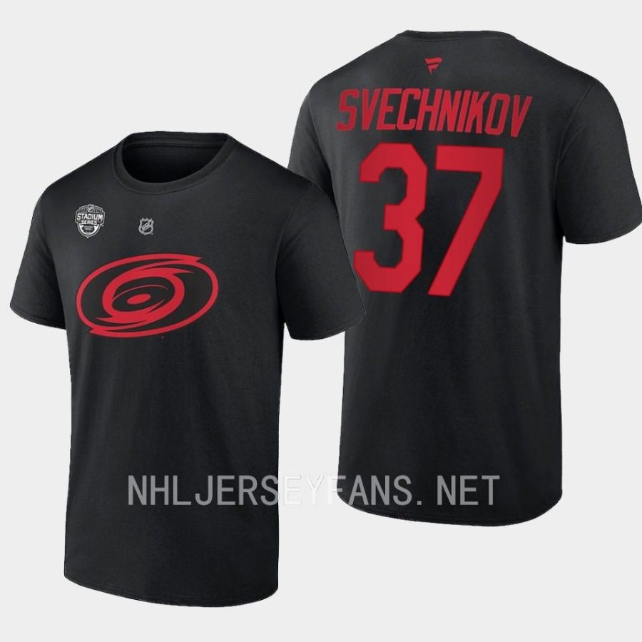 hurricanes andrei svechnikov black name number 2023 stadium series t shirt