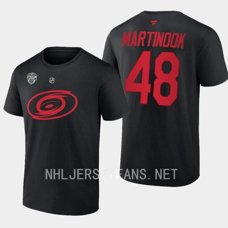 hurricanes jordan martinook black name number 2023 stadium series t shirt