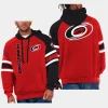 hurricanes red black gauntlet starter raglan pullover hoodie