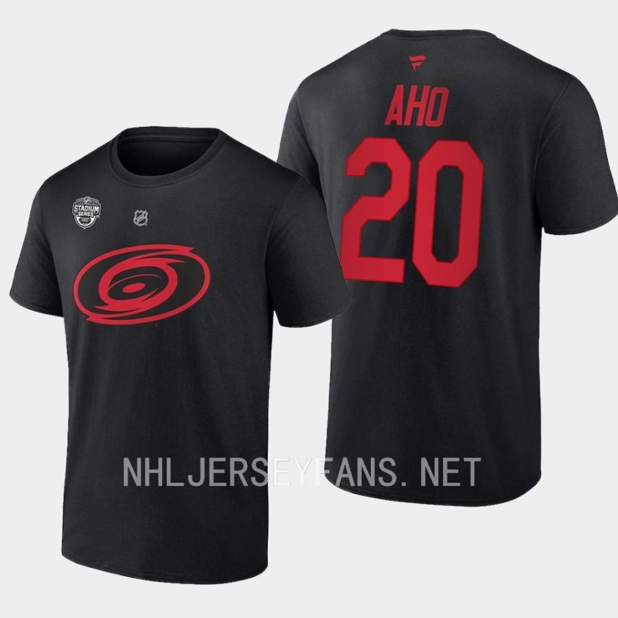 hurricanes sebastian aho black name number 2023 stadium series t shirt