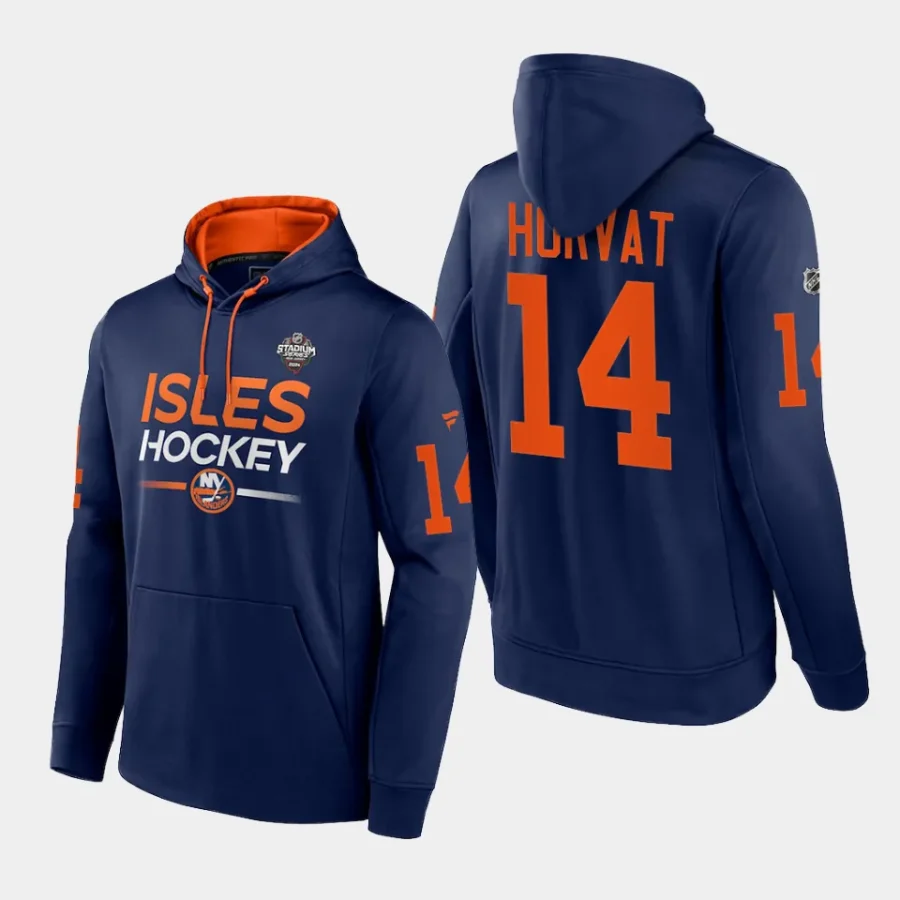 islanders bo horvat navy 2024 nhl stadium series authentic pro pullover hoodie