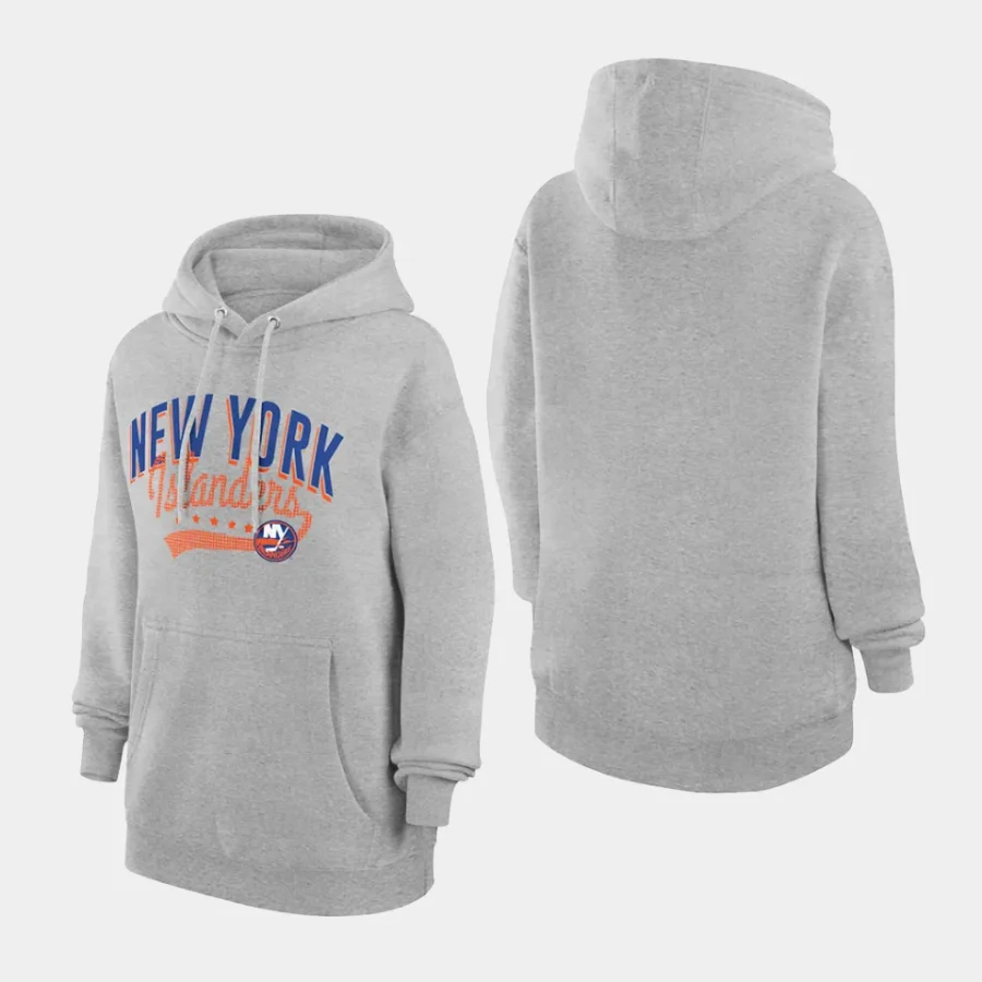 islanders women gray filigree logo pullover g iii 4her by carl banks hoodie