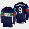 italy hockey daniel mantenuto 2022 iihf world championship away jersey navy