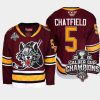 jalen chatfield chicago wolves burgundy 2022 calder cup champs ahl jersey