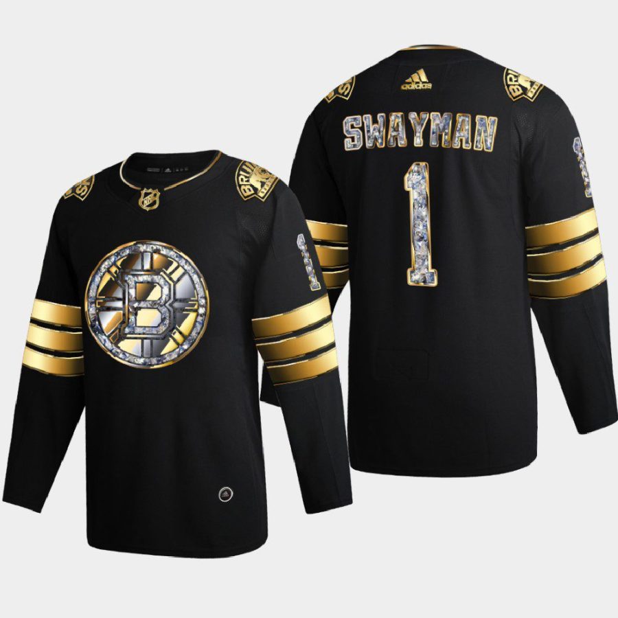 jeremy swayman bruins black 2022 stanley cup playoffs diamond edition authentic jersey