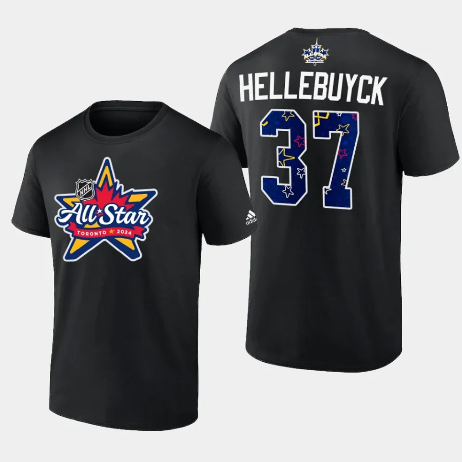 jets connor hellebuyck black primary logo 2024 nhl all star t shirt